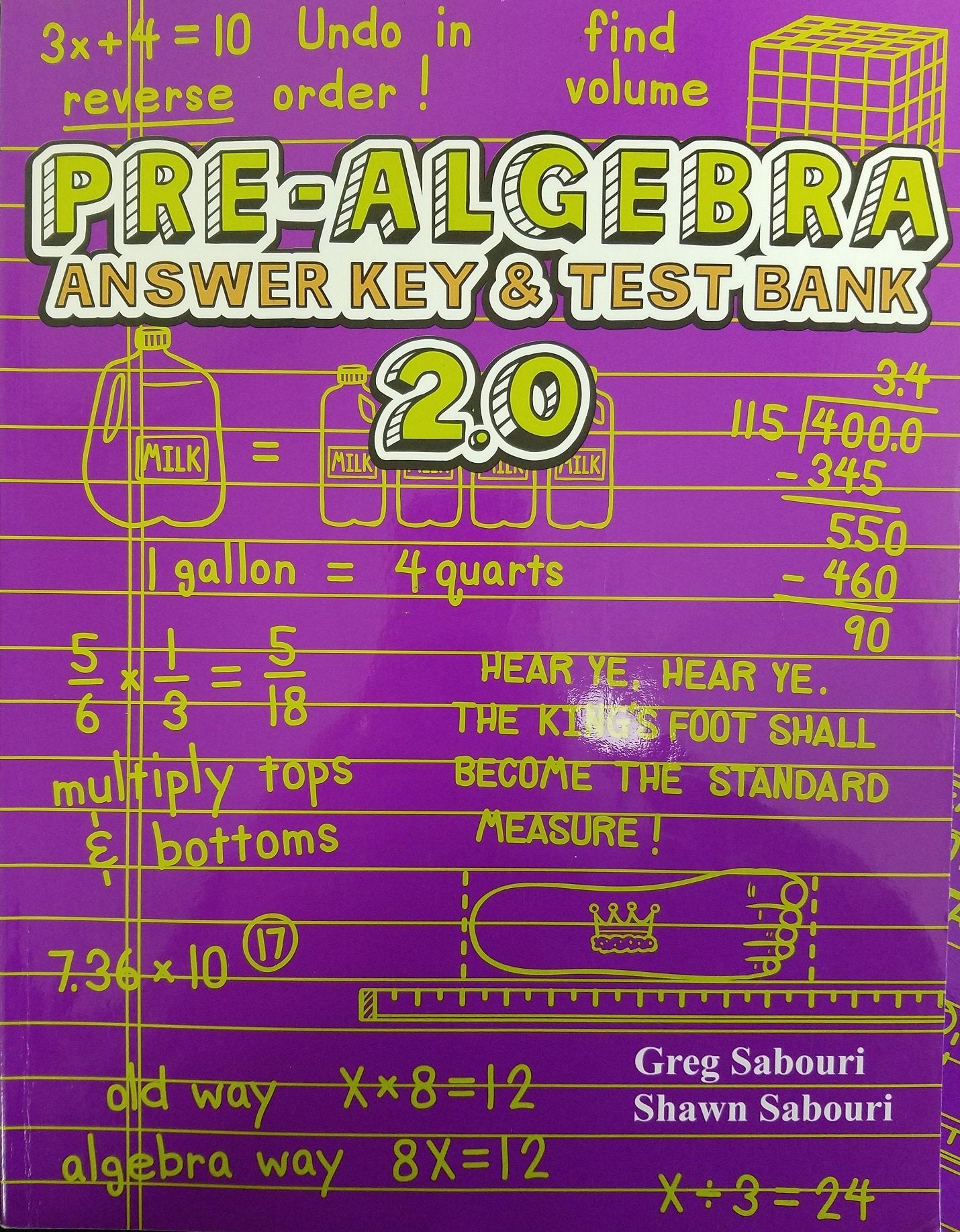 Teaching Text Books PRE Algebra 2.0 Answer Key and Test Bank