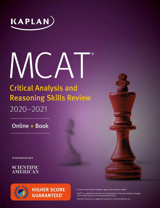 MCAT Critical Analysis and Reasoning Skills Review 2020-2021: Online + Book (Kaplan Test Prep)