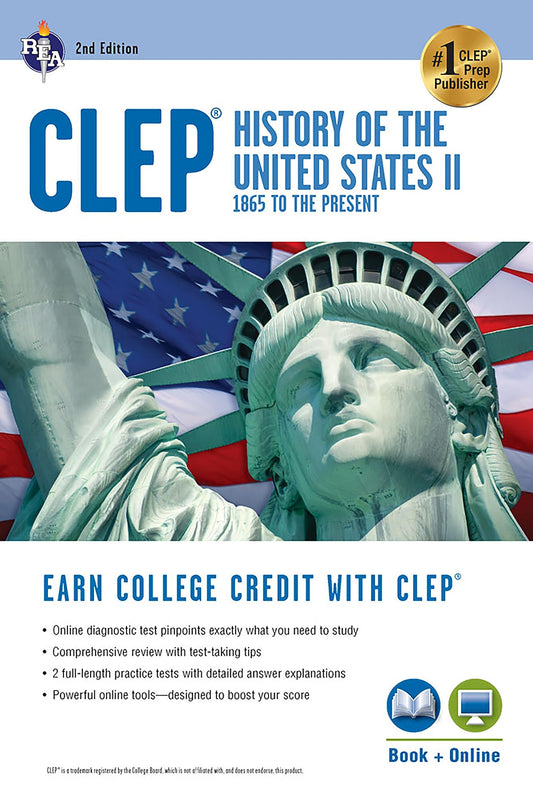 CLEP® History of the U.S. II Book + Online (CLEP Test Preparation)