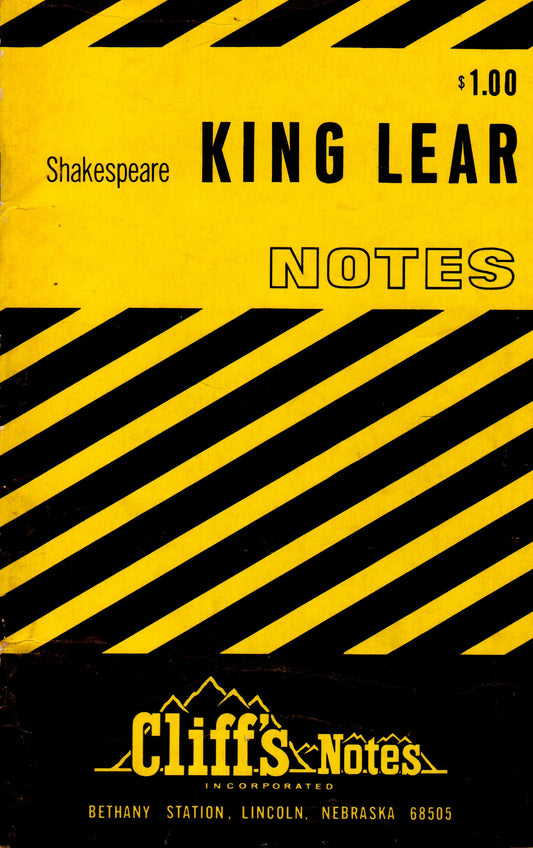 Cliffs Notes On Shakespeare's King Lear